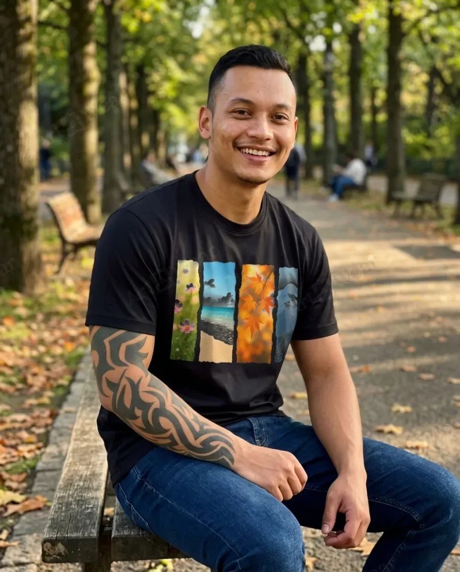 Four Seasons tee, worn