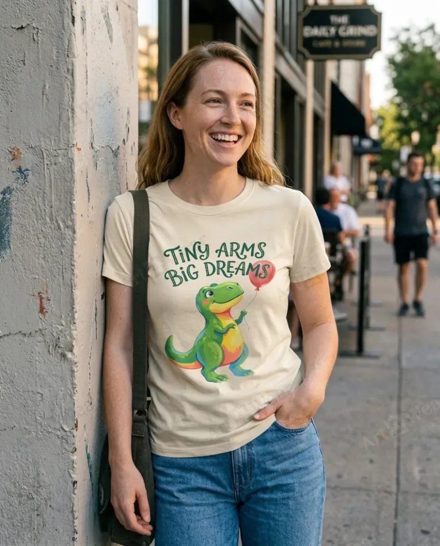 Tiny Arms, Big Dreams tee, worn